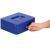 Caseta pentru bani tip cutie de valori, compartimentanta, cu cheie, metal, 25x20x9cm, albastru Household NewTrend