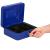 Caseta pentru bani tip cutie de valori, compartimentanta, cu cheie, metal, 25x20x9cm, albastru Household NewTrend