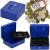 Caseta pentru bani tip cutie de valori, compartimentanta, cu cheie, metal, 25x20x9cm, albastru Household NewTrend