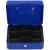 Caseta pentru bani tip cutie de valori, compartimentanta, cu cheie, metal, 25x20x9cm, albastru Household NewTrend
