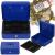 Caseta pentru bani tip cutie de valori, compartimentanta, cu cheie, metal, 25x20x9cm, albastru Household NewTrend