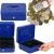 Caseta pentru bani tip cutie de valori, compartimentanta, cu cheie, metal, 25x20x9cm, albastru Household NewTrend