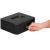 Caseta pentru bani tip cutie de valori, compartimentanta, cu cheie, metal, 25x20x9cm, negru Household NewTrend