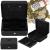 Caseta pentru bani tip cutie de valori, compartimentanta, cu cheie, metal, 30x24x9cm, negru Household NewTrend