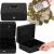 Caseta pentru bani tip cutie de valori, compartimentanta, cu cheie, metal, 30x24x9cm, negru Household NewTrend