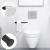 Suport hartie igienica din otel, prindere fara gaurire, 33.5cm, negru Household NewTrend