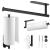 Suport hartie igienica din otel, prindere fara gaurire, 33.5cm, negru Household NewTrend