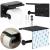 Suport hartie igienica din otel cu raft depozitare, prindere fara gaurire, 14cm, negru Household NewTrend