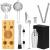 Set Cocktail Shaker Kit pentru barmani 750ml, KI10, suport bambus, 12 piese Household NewTrend