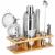 Set Cocktail Shaker Kit pentru barmani 750ml, KI10, suport bambus, 12 piese Household NewTrend