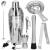 Set Cocktail Shaker Kit pentru barmani 750ml, KI25, suport bambus, 12 piese Household NewTrend