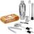 Set Cocktail Shaker Kit pentru barmani 750ml, KI25, suport bambus, 12 piese Household NewTrend