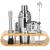 Set Cocktail Shaker Kit pentru barmani 750ml, KI25, suport bambus, 12 piese Household NewTrend