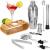 Set Cocktail Shaker Kit pentru barmani 750ml, KI25, suport bambus, 12 piese Household NewTrend