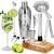 Set Cocktail Shaker Kit pentru barmani 750ml, KI25, suport bambus, 12 piese Household NewTrend
