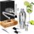 Set Cocktail Shaker Kit pentru barmani 750ml, KI25, suport bambus, 12 piese Household NewTrend