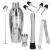 Set Cocktail Shaker Kit pentru barmani 750ml, KI25, suport bambus, 12 piese Household NewTrend