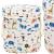 Cos depozitare haine sau jucarii, 30x30 cm, bumbac si in, 27 l, animalute, alb Household NewTrend