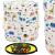 Cos depozitare haine sau jucarii, 30x30 cm, bumbac si in, 27 l, animalute, alb Household NewTrend