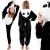 Pijama tip salopeta pentru copii, model panda, marime 125-140cm Household NewTrend