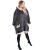 Patura tip hanorac, cu maneci, gluga si buzunare, material plus, marime universala, grafit Household NewTrend