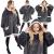Patura tip hanorac, cu maneci, gluga si buzunare, material plus, marime universala, grafit Household NewTrend