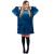 Patura tip hanorac, cu maneci, gluga si buzunare, material plus, marime universala, albastra Household NewTrend