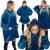 Patura tip hanorac, cu maneci, gluga si buzunare, material plus, marime universala, albastra Household NewTrend