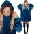 Patura tip hanorac, cu maneci, gluga si buzunare, material plus, marime universala, albastra Household NewTrend