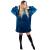Patura tip hanorac, cu maneci, gluga si buzunare, material plus, marime universala, albastra Household NewTrend