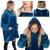 Patura tip hanorac, cu maneci, gluga si buzunare, material plus, marime universala, albastra Household NewTrend