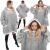 Patura tip hanorac, cu maneci, gluga si buzunare, material plus, marime universala, gri Household NewTrend