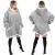Patura tip hanorac, cu maneci, gluga si buzunare, material plus, marime universala, gri Household NewTrend