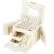 (DL) Cutie depozitare si organizare bijuterii, MDF, piele ecologica, 17,5 x 12 x 13,5 cm., crem Household NewTrend