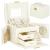 (DL) Cutie depozitare si organizare bijuterii, MDF, piele ecologica, 17,5 x 12 x 13,5 cm., crem Household NewTrend