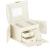 (DL) Cutie depozitare si organizare bijuterii, MDF, piele ecologica, 17,5 x 12 x 13,5 cm., crem Household NewTrend