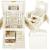 (DL) Cutie depozitare si organizare bijuterii, MDF, piele ecologica, 17,5 x 12 x 13,5 cm., crem Household NewTrend