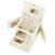 (DL) Cutie depozitare si organizare bijuterii, MDF, piele ecologica, 17,5 x 12 x 13,5 cm., crem Household NewTrend