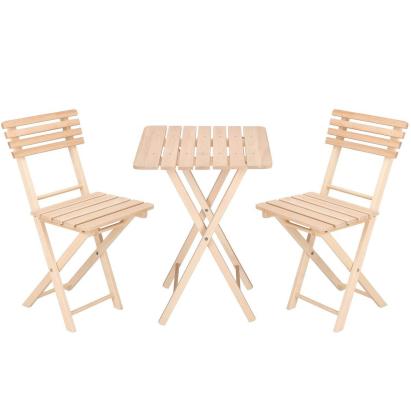 Set masa patrata plianta, cu 2 scaune pliante, gradina sau balcon Solas Household NewTrend