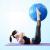 Minge pentru fitness sau yoga 85 cm, pompa inclusa, albastra Household NewTrend
