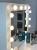 Masa de toaleta si machiaj Hollywood Pro, alba, cu 4 sertare, oglinda si 12 LED-uri, 90x40x140 cm Household NewTrend
