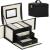 (DL) Cutie depozitare si organizare bijuterii, MDF, piele ecologica, 18 x 13,5 x 14cm, negru Household NewTrend