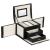 (DL) Cutie depozitare si organizare bijuterii, MDF, piele ecologica, 18 x 13,5 x 14cm, negru Household NewTrend