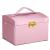 (DL) Cutie depozitare si organizare bijuterii, MDF, piele ecologica si velur, 17,5 x 14 x 12,5cm, roz Household NewTrend