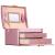 (DL) Cutie depozitare si organizare bijuterii, MDF, piele ecologica si velur, 17,5 x 14 x 12,5cm, roz Household NewTrend