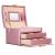 (DL) Cutie depozitare si organizare bijuterii, MDF, piele ecologica si velur, 17,5 x 14 x 12,5cm, roz Household NewTrend