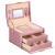 (DL) Cutie depozitare si organizare bijuterii, MDF, piele ecologica si velur, 17,5 x 14 x 12,5cm, roz Household NewTrend