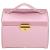 (DL) Cutie depozitare si organizare bijuterii, MDF, piele ecologica si velur, 17,5 x 14 x 12,5cm, roz Household NewTrend