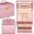 (DL) Cutie depozitare si organizare bijuterii, MDF, piele ecologica si velur, 17,5 x 14 x 12,5cm, roz Household NewTrend