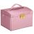 (DL) Cutie depozitare si organizare bijuterii, MDF, piele ecologica si velur, 17,5 x 14 x 12,5cm, roz Household NewTrend